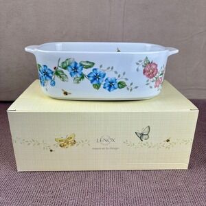 NEW Lenox Butterfly Meadow 11" LOAF PAN Porcelain Full-Sized DISCONTINUED 855623